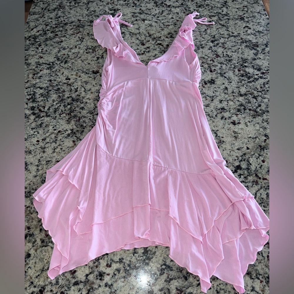 Pink Ruffled Mini Dress - Picture 4 of 5